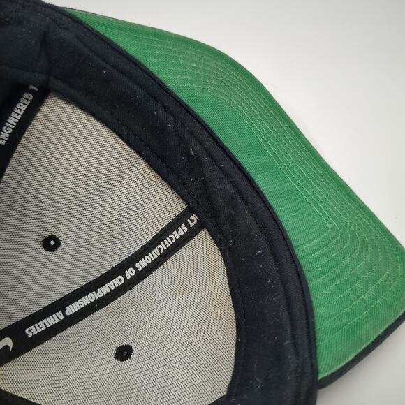 Nike Swoosh Snapback Hat Black One Size Embroidered Logo Adjustable - Picture 8 of 10